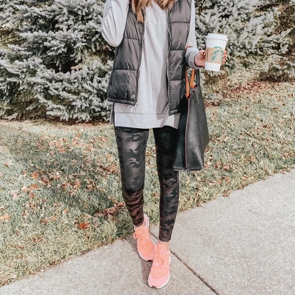Spanx Faux Leather Camo Leggings - Picture 1 of 6